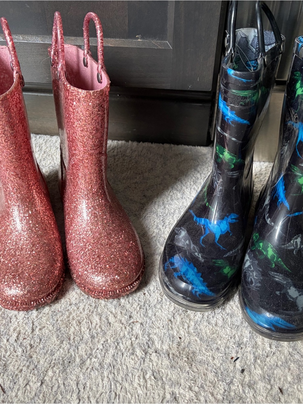 Western Chief Glitter Rose Gold Girls' Rain Boots